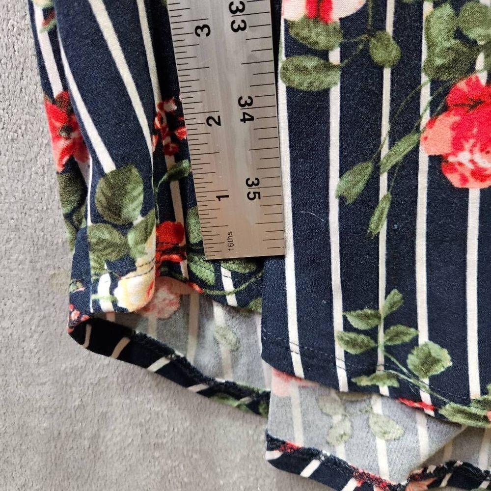 Bobbie Brooks Womens Dress Floral Striped Belt Knee Length Blue Size 1X - Picture 7 of 10